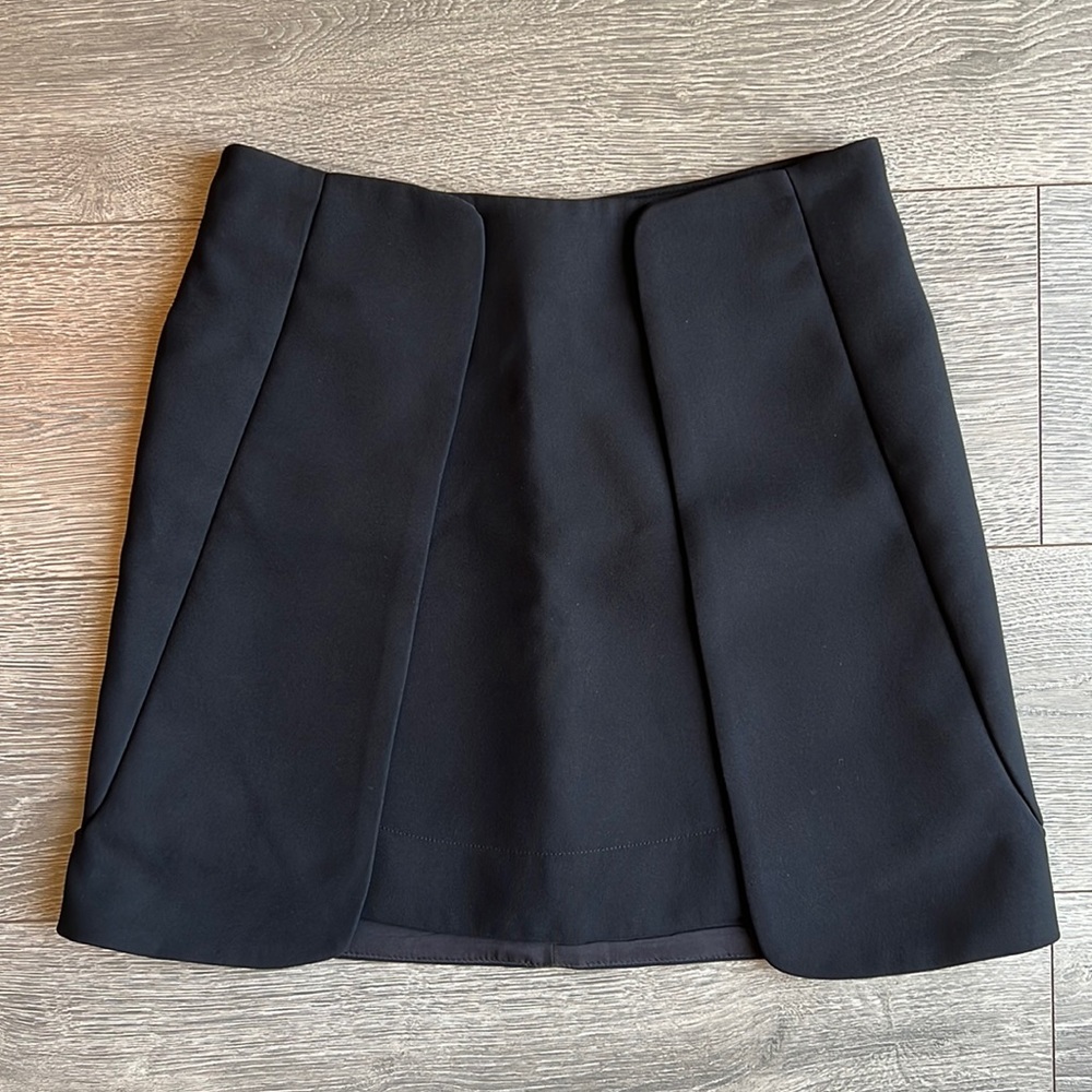 Zara Basic A-Line Front Two Pleats Mini Black Ski… - image 3